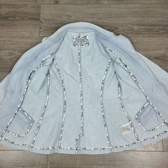 guess Light Wash Denim Jacket Blazer Small - Picture 11 of 16
